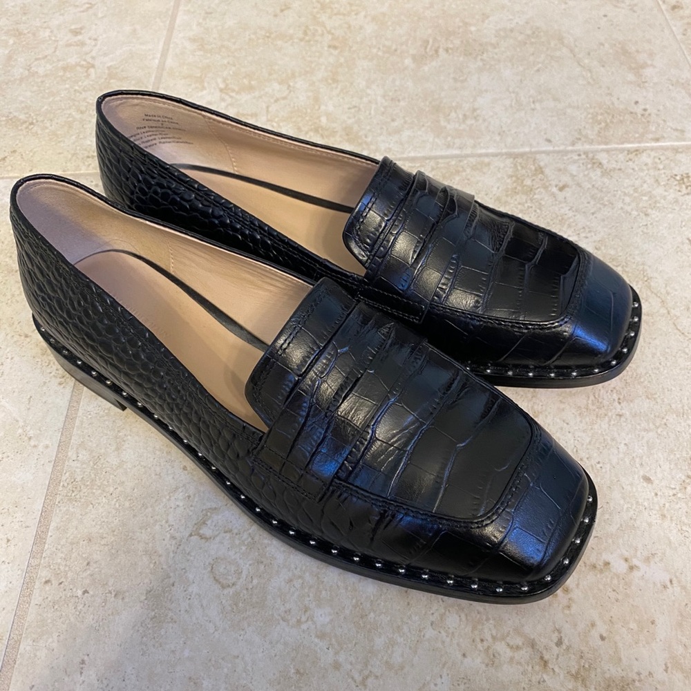 Something Navy Square Toe Loafers!